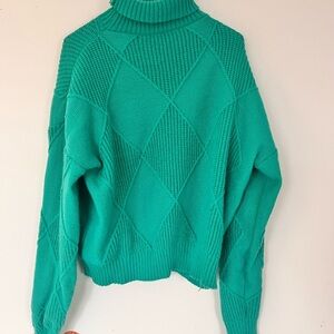 Emerald Green Vintage Turtleneck Sweater